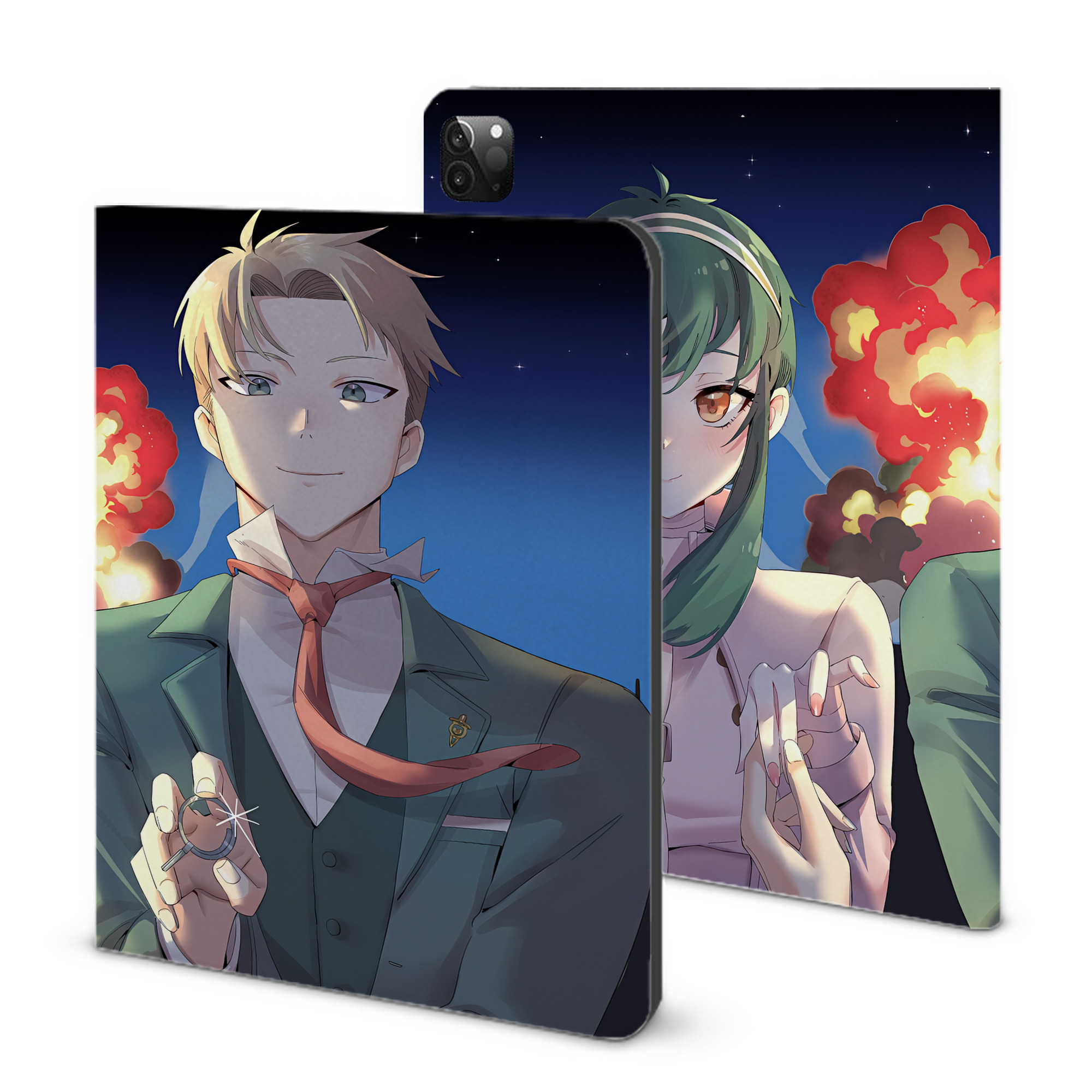 （画像用） SPY×FAMILY间谍家家酒 IPadケース ペンホルダー付き ブックスタイルデザイン